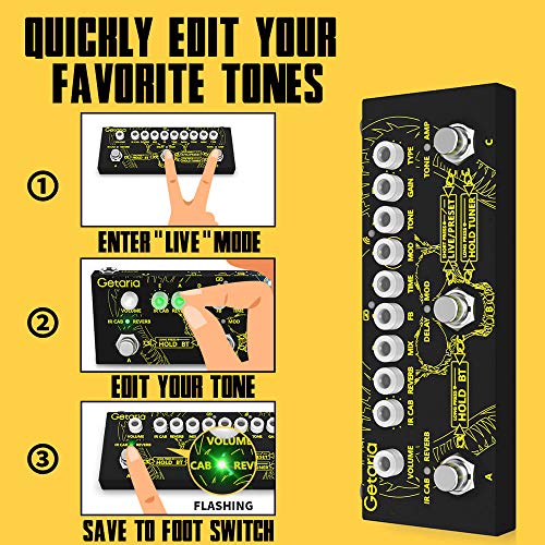 Getaria Guitar Pedal Portable Multi Effects Processor Effect Pedal with