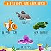 Plush Creations Talking Sea Creature Set with Carrier [Set of 4 Animals] | Shark, Sea Turtle, Octopus & Clown Fish Toy Set for Boys & Girls