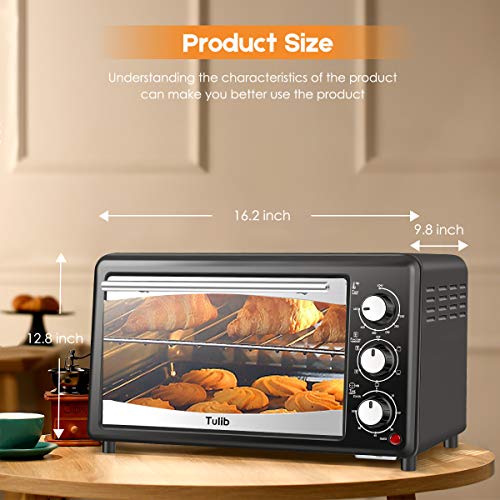 Tulib GT17C-S1 Convection Countertop Toaster Oven, 4 Slice, Black - Thumbnail 5