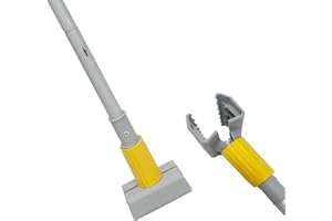 KLHB-YF Aluminum Mop Handle Commercial Heavy Duty 59" Industrial Mop Stick with Jaw Clamp,Wet Gripper Mop Head Replacement Ho