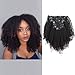AmazingBeauty Double Weft 8A Grade Big Thick Afro Kinkys Coily 4B 4C Hair Clip in Extensions for African American Black Women, Real Remy Human Hair, Natural Black, 120 Gram, A4C 16 Inch