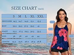 Omichic Women's Loose Bathing Suits Tankini Top