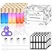 Essential Oil Roller Bottles 10ml (Rainbow Glass with Golden Caps, 24 pack, 4 Extra Stainless Steel Roller Balls, 48 Labels, 2 Openers, 2 Funnels by PrettyCare) Roller Balls For Essential Oils