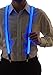 Neon Nightlife Men's Light Up LED Suspenders, Stripe, Extra Bright, One Size, Blue