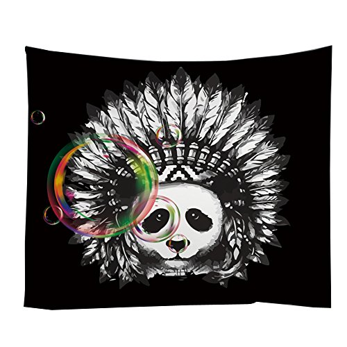 Adarl Tapestry Wall Hanging Tribal Panda Painting Hippie Wall Tapestry Full-Polyester Square Tapestries for Home Office Decor