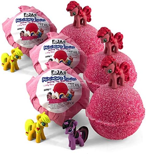 F-JAS Pony Surprise Toy Bath Bomb Candy Floss Scent Triple Pack for Kids