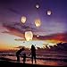 Sky High  Fully assembled and Fully biodegradable Chinese lanterns, 20-pack, white