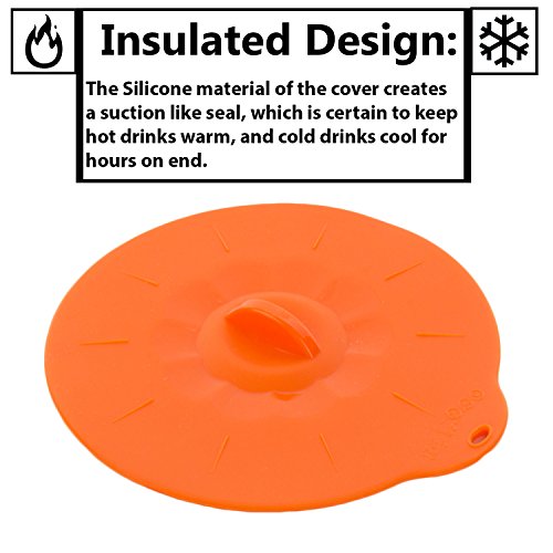Silicone Cup Lids - Set of 4 Food Safe Mug Cover Reusable Airtight Lid for Coffee & Tea