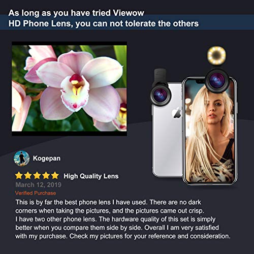 image for Cell Phone Camera Lens Kit - VIEWOW 4K HD 7 Optical Glasses 15X Macro 