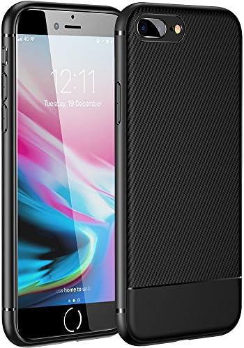 Eakase iPhone 7 Case, iPhone 8 Case, [Easy Grip] Liquid Air Armor Durable Flexible Carbon Fiber Design [Thin Fit] Case for iPhone 7/8 - Matte Black