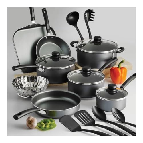 The 18Piece Tramontina PrimaWare Nonstick Cookware Set, Steel Gray