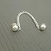 Elegant Pearl Sweater Pin Clip Collar Suit Pin Bar for Girl and Women