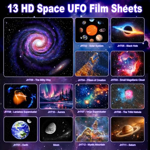 Yoyorule Galaxy Projector for Bedroom, 13 in 1 Planetarium Star Projector with Solar System & Constellation, 360° Rotating Galaxy Light, Space Night Light for Kids Adults Gifts