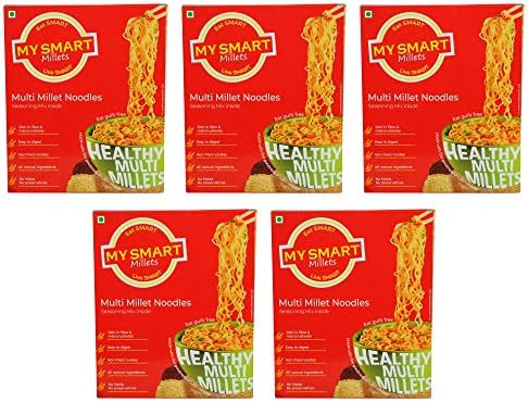 MY SMART MILLETS Multi-Millet Noodles, 75 Grams Each (Pack of 5) (No Maida, No Oil, No Preservatives)