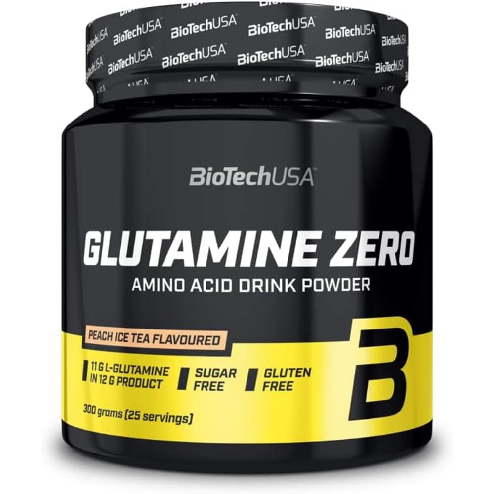 Bio Tech USA Glutamine Zero Supplement, 300 g, Peach Ice Tea