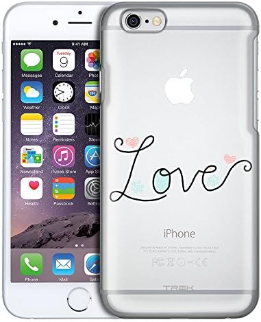 Apple iPhone 6 Case, Slim Fit Snap On Cover by Trek Doodle Love - Black Clear Case