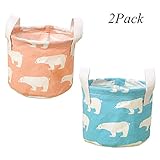 2Pack Foldable Storage Basket, Waterproof Canvas