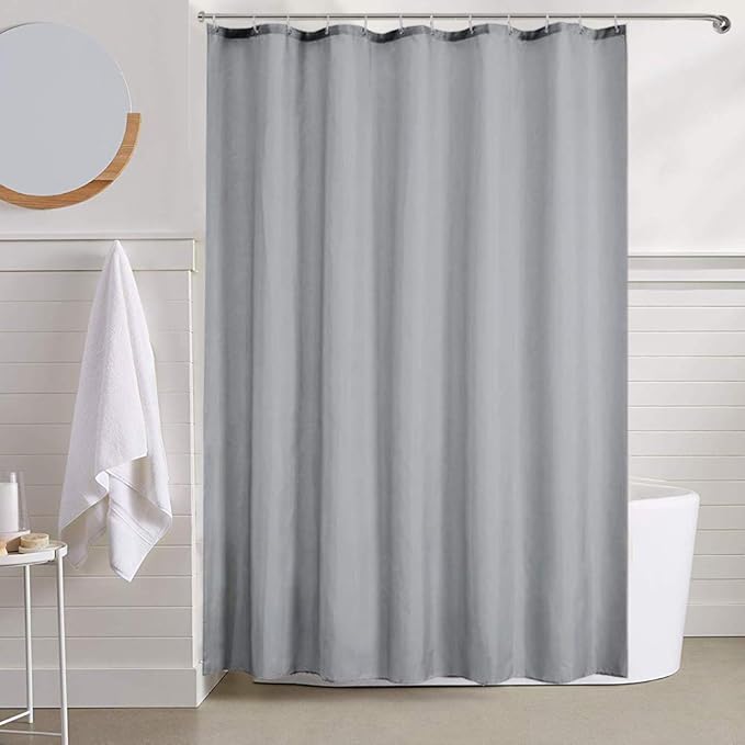 VIERUODIS Modern Light Gray Fabric Shower Curtains or Bath
