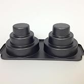 3-Tier Mini Cake Pan &ndash; Carbon Steel Non-Stick Baking Mold for Layered Mini Cakes &ndash; Dishwasher Safe &ndash; Bakes 2 at Once