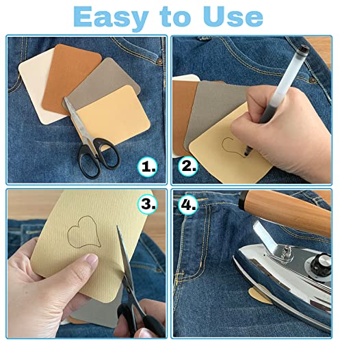 GYGYL 12Pcs 100% Cotton Iron-on Patches, Repair Patches for Clothing, Iron on for Inside Jeans and Clothing Repair (Royal Blue )