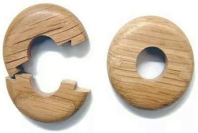 Pipe Collars 2 X 15mm Solid Oak Colour Wooden Radiator Pipe Covers