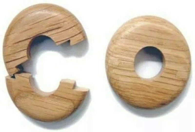 Pipe Collars 2 X 15mm Solid Oak Colour Wooden Radiator Pipe Covers