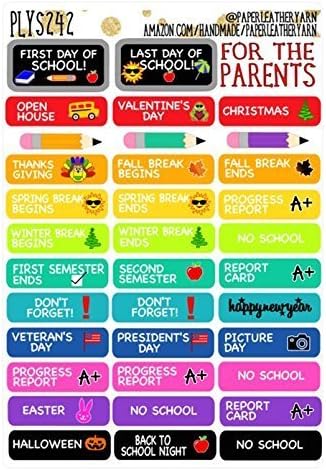 S100 - School For The Parents - Brights (35 Stickers) | Erin Condren | The Happy Planner | MAMBI
