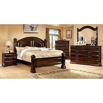 247shopathome Idf 7791ek 6pc Bedroom Set King Cherry