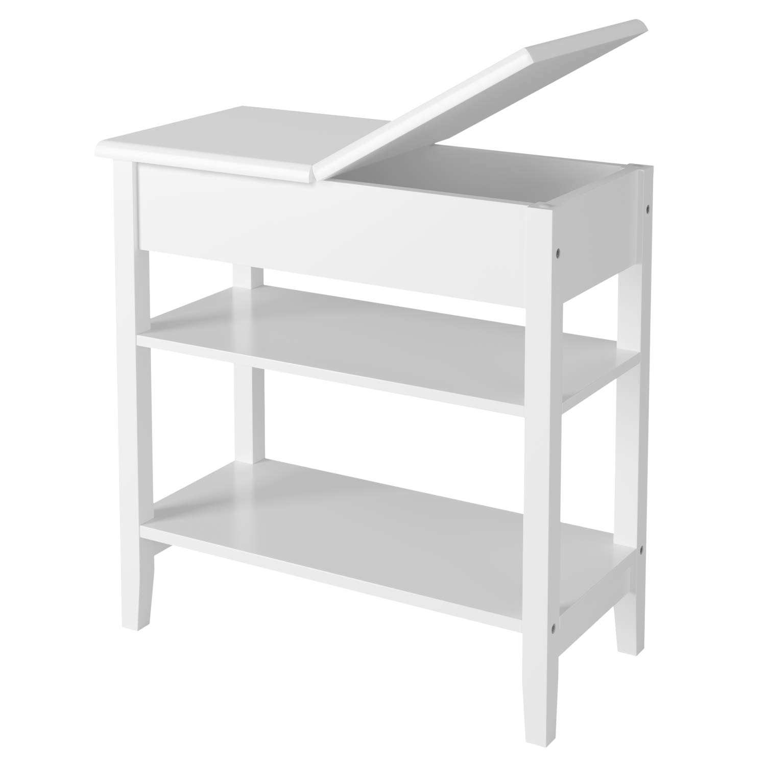 Buy HOMECHO Modern End Side Table with Flip Top Storage Shelf Wooden