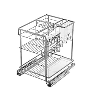 Zcfll Tire hacia afuera Debajo del gabinete Ollas y sartenes Estante