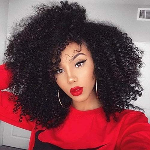 18 Inch Afro Clip in Hair Brazilian Remy Human Hair for Black Women 7 Pcs Clip In Hair Extensions Afro Curl Clip On Natural Hair Extensions 100 Gram Human Clip in Hair Extensions