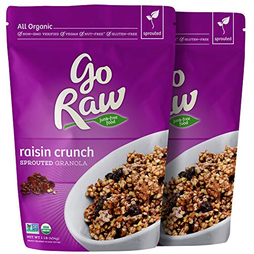 Go Raw Organic Sprouted Superfood Granola, Raisin Crunch (pack of 2 x 16 oz bags)