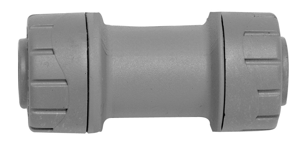 Polyplumb PB015-5AMZ Push Fit Straight Coupler 15mm - Grey (Pack of 5)