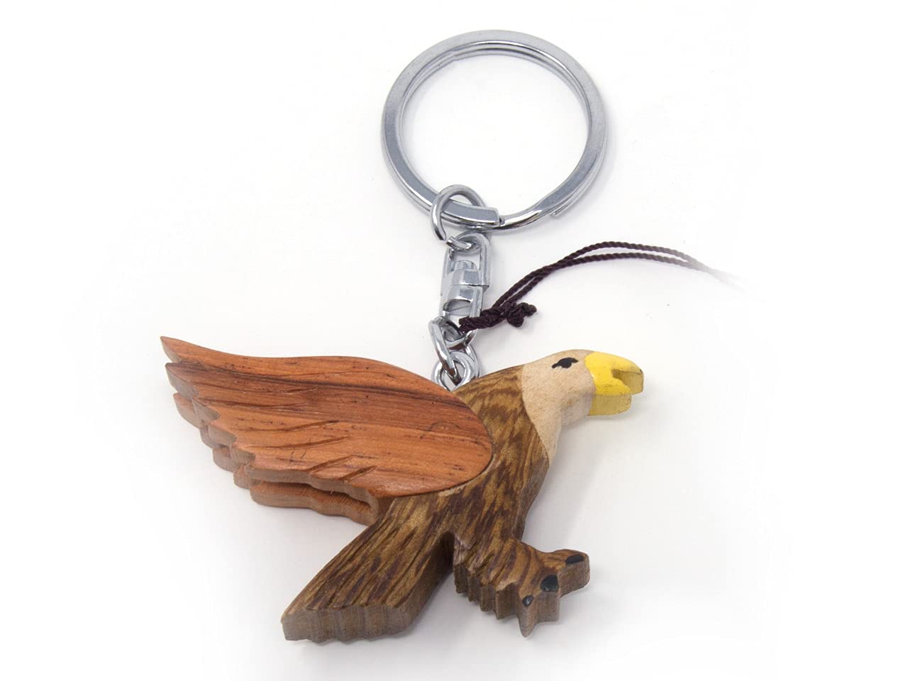 Cornelißen White Head Eagle Set of 2 Wooden Key Fobs, Bird of Prey, Vulture, Eagle, Bird, Animal Wood Figures, Birds