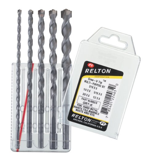 Click Here to See More Images RELTON Groo-V Tip Multi-Purpose Specialty Carbide Tipped Drills Set - Size: Assorted Overall Length: Assorted
