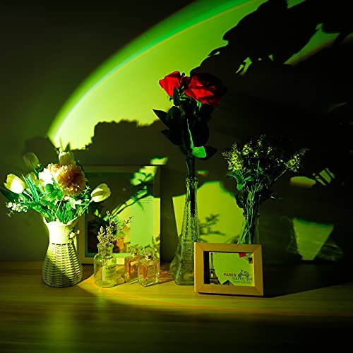 Mini Sunset Projection Lamp,2021 New Upgrade 7 Colors Mood Lighting Lamp,360 Degree Rotation Network Red Light, Modern Floor Stand Night Light for Living Room Bedroom Decor