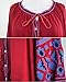 R.Vivimos Womens Autumn Long Sleeve Embroidery Oversized Single Breasted Button Up Dresses with Pockets (XL,Red)