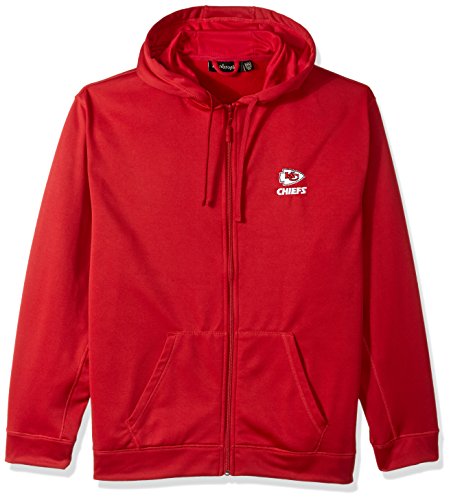 NFL Kansas City Chiefs adult Trophy Polyester Tech Fleece Full Zip Hoodie, Medium, Red