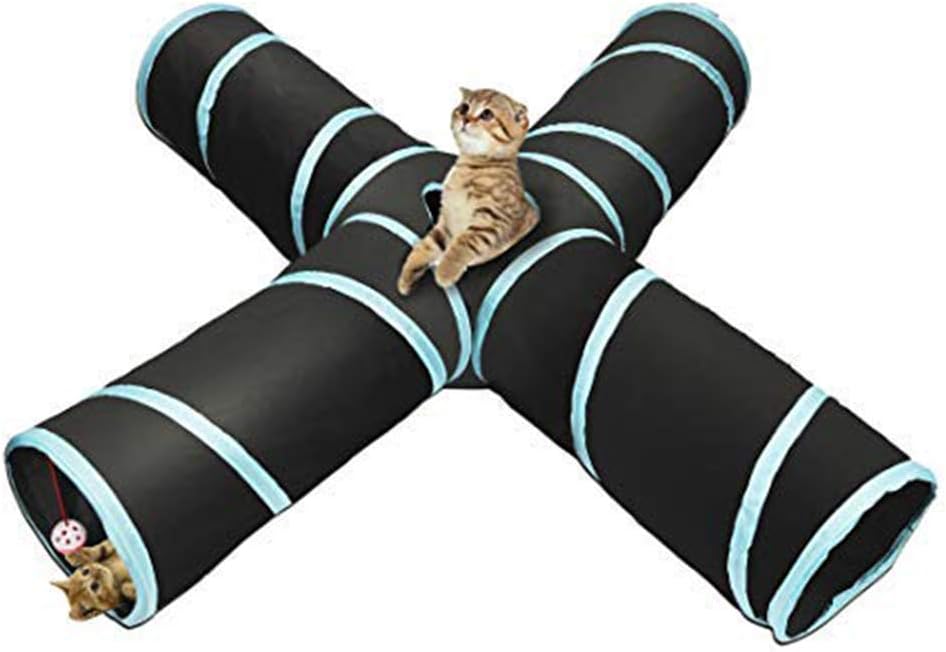 Si885monaL Tunnel pour Chats à 4 Voies Jouet pour Tube de Tunnel pour