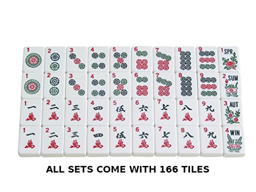 NEW! - American Mahjong Set by Linda Li - 166 White Tiles, 4 All-In-One Rack/Pushers, Blue Paisley Soft Bag - Classic Full Size Complete Mahjongg Set