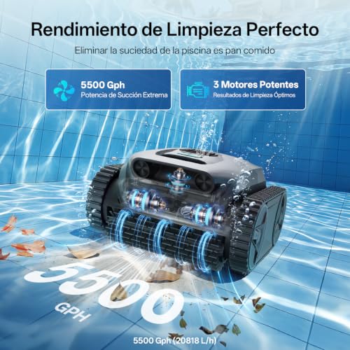 Ultenic Robot Pool Cleaners & Walls, Line, Navigation S&N App | Cleaning Background/Walls/Line, 180min/150㎡, Self-parking, Filter 180μm 3.5L, App Control, Automatic and Wireless