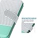 ULAK Galaxy S6 Case, Samsung Galaxy S6 Wallet Case, Wallet Flip Case PU Leather Case Shockproof Soft TPU Inner Bumper Slim Protective Card Slots Wrist Strap Cover- Minimal Stripes/Mint Green