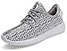 MOUFIT Men Women Non Slip Breathable Sneakers Unisex Couple Lightweight Athletic Gym Shoes White Grey 43