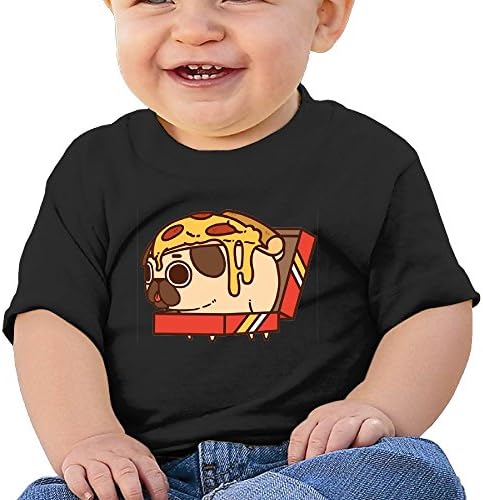 REBELN Pug Dog Pizza Cotton Short Sleeve T Shirts For Baby Toddler Infant