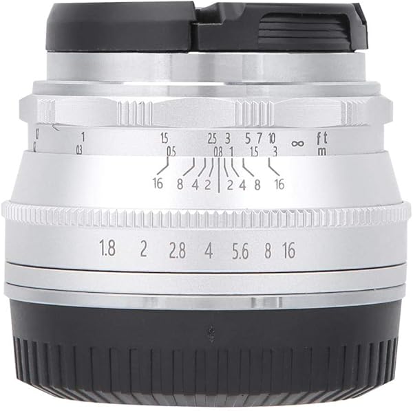 Sxhlseller 25mm Camera Lens Multi LayerF1 8 Coating Mirrorless EF MEOSM Mount Aperture Camera Lens for M2M3M5M6M10M100M50Silver