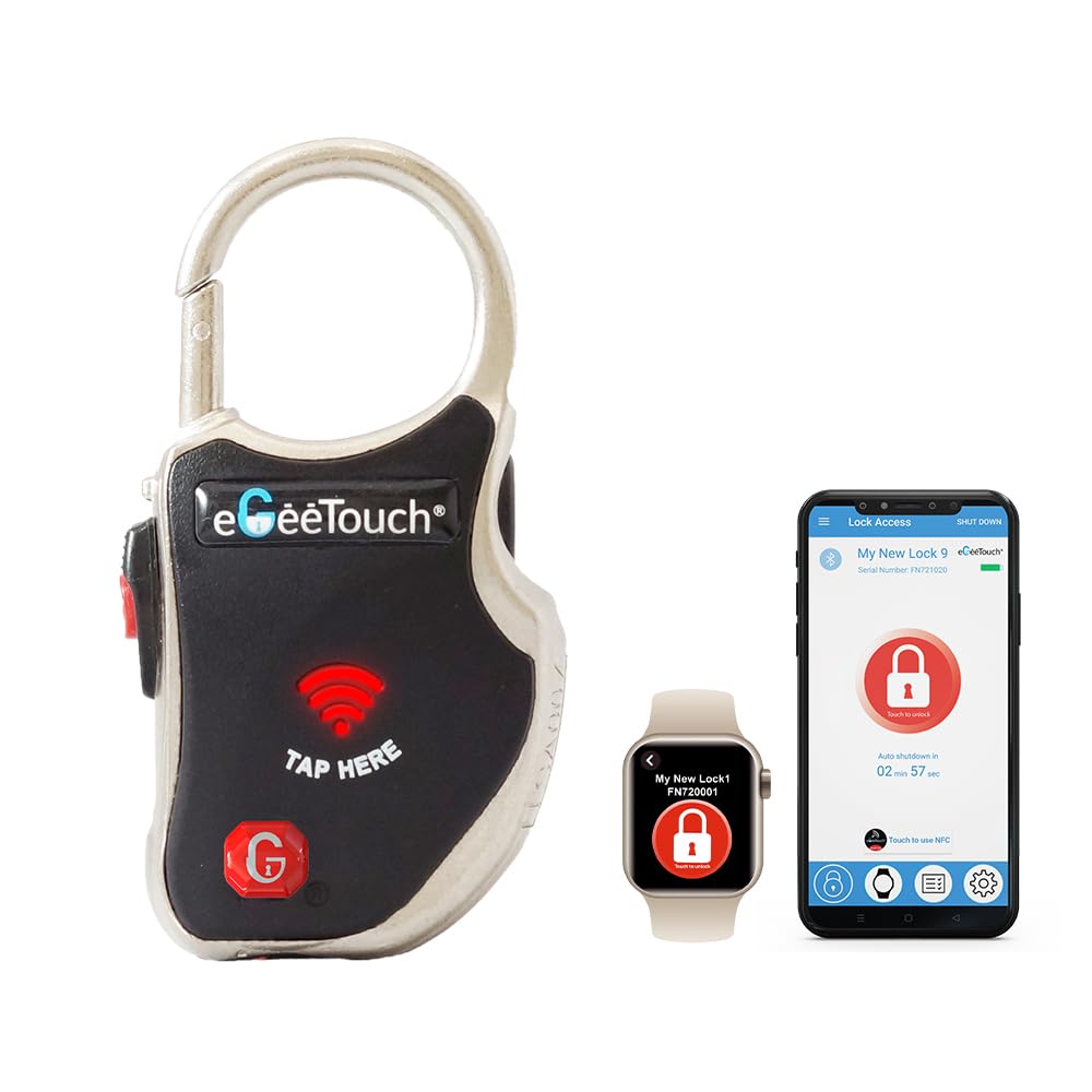 eGeeTouch Smart TSA Travel Lock - Secure & Track Your Luggage, Backpack, Cabinet Anywhere You go. (Single Black)