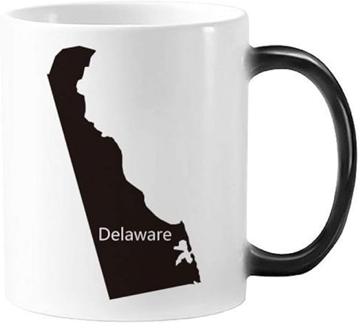 Amazon Co Jp デラウェアアメリカ合衆国アメリカ アメリカ地図のシルエットのモーフィング熱感度変更カラーマグカップギフトミルクコーヒー350 Mlのハンドル ホーム キッチン