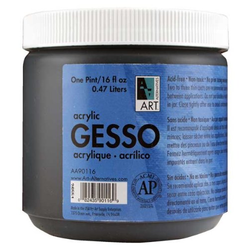 Art Alternatives Black Acrylic Gesso - 16oz Jar,1-Pack