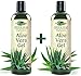 Green Leaf Naturals Organic Aloe Vera Gel, Pure Thin-Gel Formula for Skin, Face and Hair, 16 ounce 2-Pack (two 8 oz bottles)