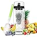 Fruit Bottle, CAMTOA 32oz/900ml Fruit Infuser Water Bottle, BPA-Free and Non-Toxic Tritan Plastic, Leak Proof with Length Infusion Basket and Timer Marker (Cleaning Brush Included)